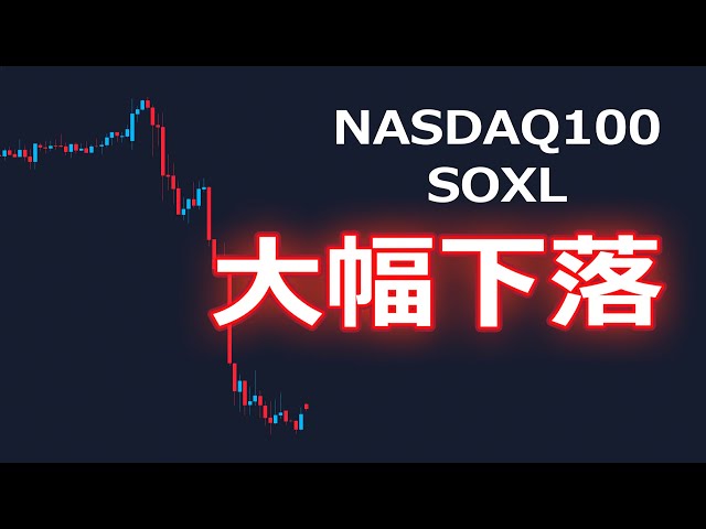 NASDAQ100とSOXLは大幅下落で調整入りほぼ確定・TMFも下落
