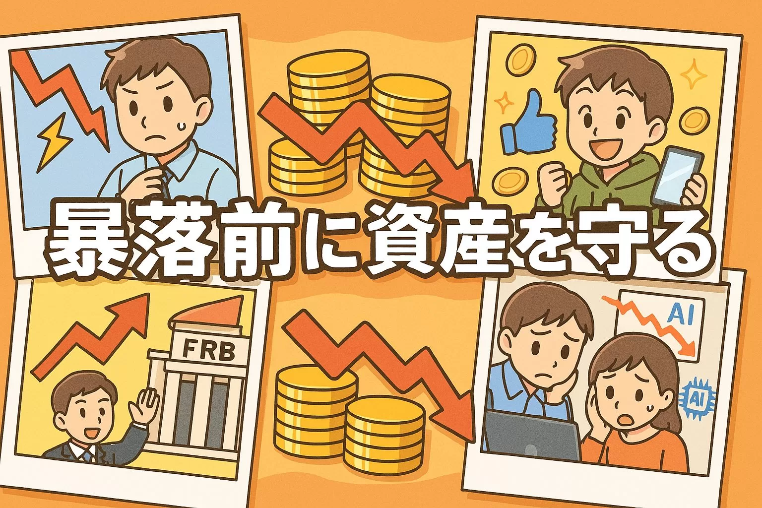 米国株バブル崩壊の兆候5選!暴落前に資産を守る投資術