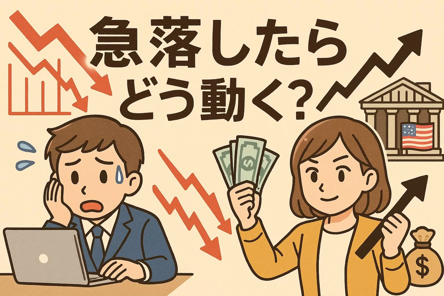 米国株が急落したらどう動く？買い増しと売却の最適判断基準5選